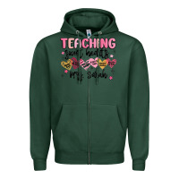 Sports Green teaching sweet hearts Zipper Hoodie - MaliasSmallBusiness