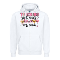 White teaching sweet hearts Zipper Hoodie - MaliasSmallBusiness