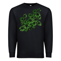 Black Botanical Schefflera Illustrations Premium Sweatshirt - LillyAllenDesigns
