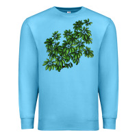 Ocean Blue Botanical Schefflera Illustrations Premium Sweatshirt - LillyAllenDesigns