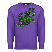 Purple Botanical Schefflera Illustrations Premium Sweatshirt - LillyAllenDesigns