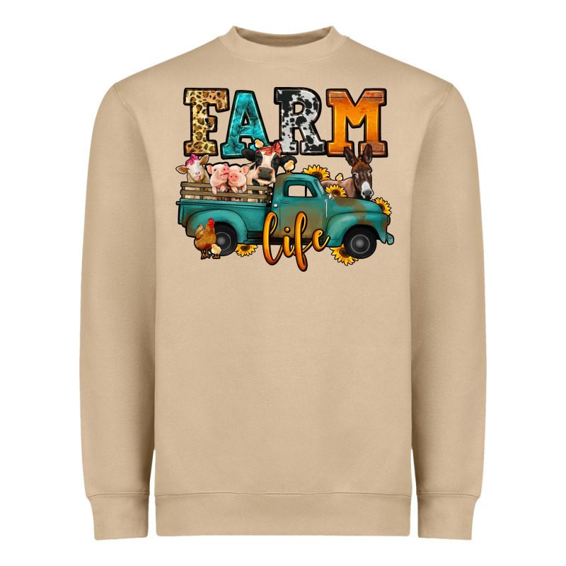 Farm Life Farm Animals Truck Heavyweight Sweatshirt by Jasminsmagicworld | Teevron