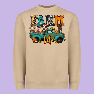 Farm Life Farm Animals Truck Heavyweight Sweatshirt Designed By Jasminsmagicworld