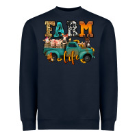 Navy farm life farm animals truck Heavyweight Sweatshirt - Jasminsmagicworld