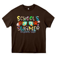 Chocolate Brown school's out for summer teacher life Heavy Core Tee - Zillion Design Studio