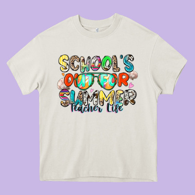 School's Out For Summer Teacher Life Heavy Core Tee Designed By Zillion Design Studio