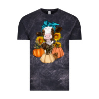 Cloud Black Cow Fall Pumpkin Vintage Tee - Artiststas