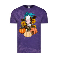 Cloud Purple Cow Fall Pumpkin Vintage Tee - Artiststas