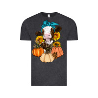Vintage Black Cow Fall Pumpkin Vintage Tee - Artiststas