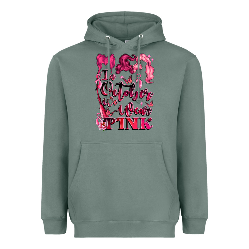 In October We Wear Pink Heavyweight Hoodie by LillyAllenDesigns | Teevron