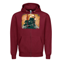 Burgundy wilderness leopard Zipper Hoodie - MaliasSmallBusiness