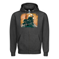 Charcoal Heather wilderness leopard Zipper Hoodie - MaliasSmallBusiness