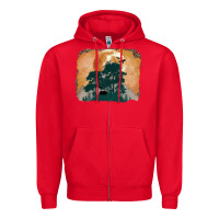 Red wilderness leopard Zipper Hoodie - MaliasSmallBusiness