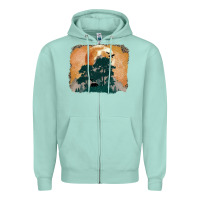 Seafoam wilderness leopard Zipper Hoodie - MaliasSmallBusiness