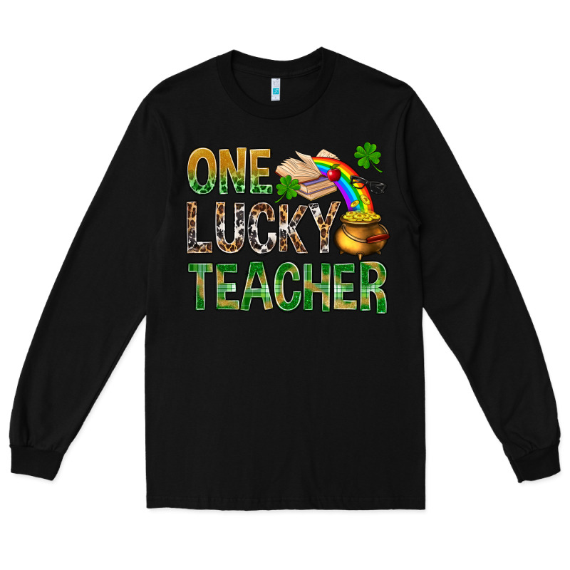 One Lucky Teacher St Patricks Long Sleeve Tee by NancyCooperArtShop | Teevron