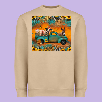 Farm Animals Truck Heavyweight Sweatshirt Designed By Jasminsmagicworld