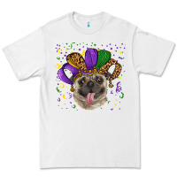 White mardi gras hat pug Premium Tee - RanaPortraitStore