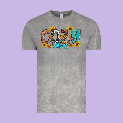 Cozy Vibes Fall Sunflowers Vintage Tee Designed By Artiststas