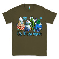 Army Green tis the season christmas tree  cake winter and snowman Classic Tee - AdoDesignShop
