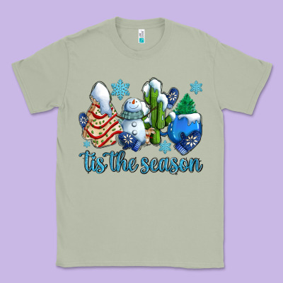 Tis The Season Christmas Tree  Cake Winter And Snowman Classic Tee Designed By Adodesignshop