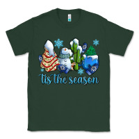 Sports Green tis the season christmas tree  cake winter and snowman Classic Tee - AdoDesignShop