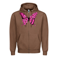 Chestnut Floral pink butterfly Zipper Hoodie - NancyCooperArtShop