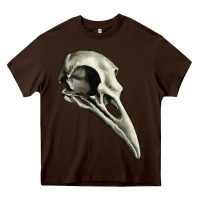 Chocolate Brown Raven Skull Heavy Core Tee - RanaPortraitStore