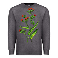 Charcoal Heather Tassel Flower Illustrations Premium Sweatshirt - LillyAllenDesigns