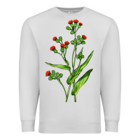 Dove Grey Tassel Flower Illustrations Premium Sweatshirt - LillyAllenDesigns