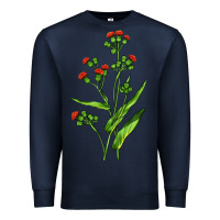 Navy Tassel Flower Illustrations Premium Sweatshirt - LillyAllenDesigns