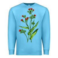 Ocean Blue Tassel Flower Illustrations Premium Sweatshirt - LillyAllenDesigns