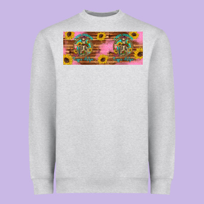 I Hate Everyone But Coffee Helps Western Skeleton Coffee Mug 15 Oz Heavyweight Sweatshirt Designed By Artiststas