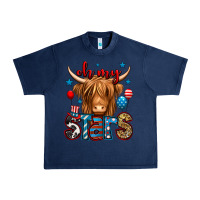 Navy oh my stars 4th of july shaggy cow Urban Heavy Tee - Jasminsmagicworld
