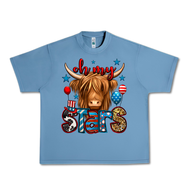 Oh My Stars 4th Of July Shaggy Cow Urban Heavy Tee by Jasminsmagicworld | Teevron