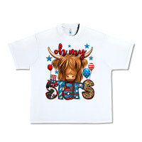 White oh my stars 4th of july shaggy cow Urban Heavy Tee - Jasminsmagicworld