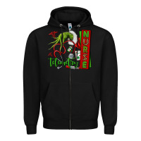 Black grinch hand telemetry nurse Zipper Hoodie - NancyCooperArtShop