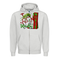 Dove Grey grinch hand telemetry nurse Zipper Hoodie - NancyCooperArtShop