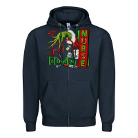 Navy grinch hand telemetry nurse Zipper Hoodie - NancyCooperArtShop
