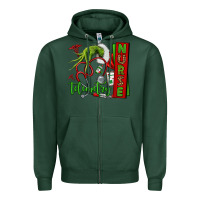 Sports Green grinch hand telemetry nurse Zipper Hoodie - NancyCooperArtShop