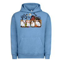 Pigment Pebble Blue halloween pigs Urban Hoodie - CowGirlArtShop