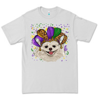 Dove Grey mardi gras hat white pomeranian Premium Tee - RanaPortraitStore