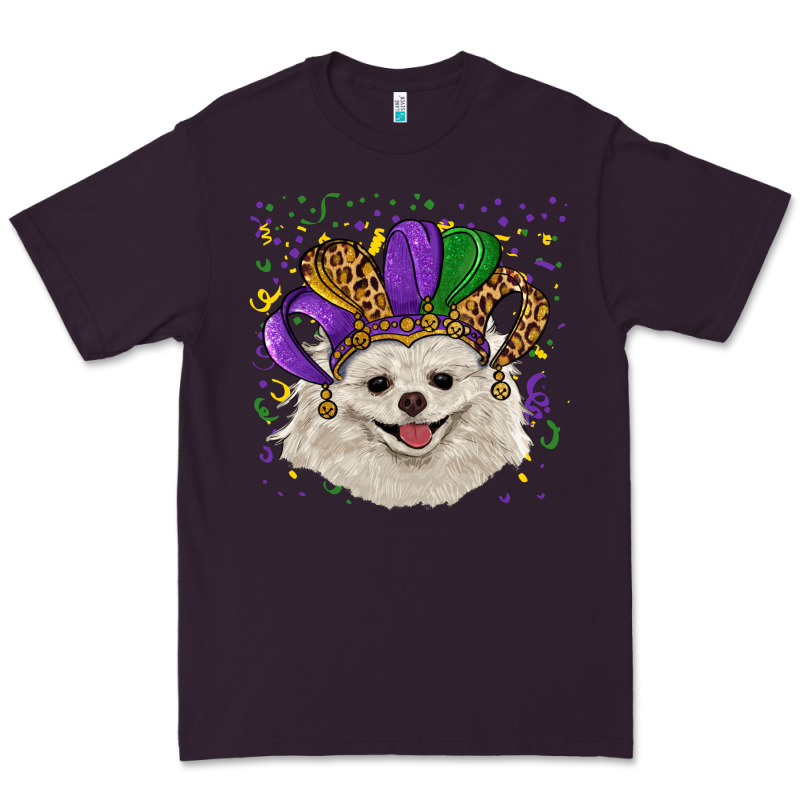 Mardi Gras Hat White Pomeranian Premium Tee by RanaPortraitStore | Teevron