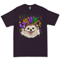 Plum mardi gras hat white pomeranian Premium Tee - RanaPortraitStore