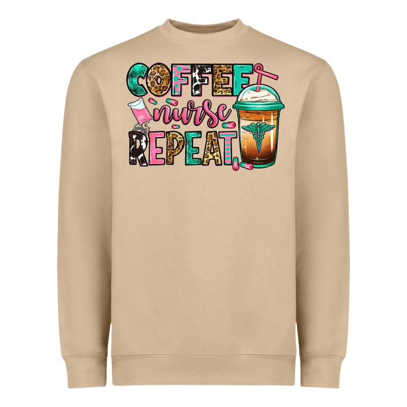 Nurse Coffee Repeat Heavyweight Sweatshirt by Jasminsmagicworld | Teevron