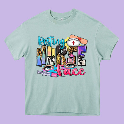Resting Nurse Face Heavy Core Tee Designed By Zillion Design Studio