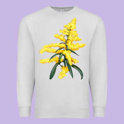 Botanical Goldenrod Illustrations Premium Sweatshirt Designed By Lillyallendesigns