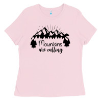 Bubblegum Pink Mountains Ladies Tee - Unal Design