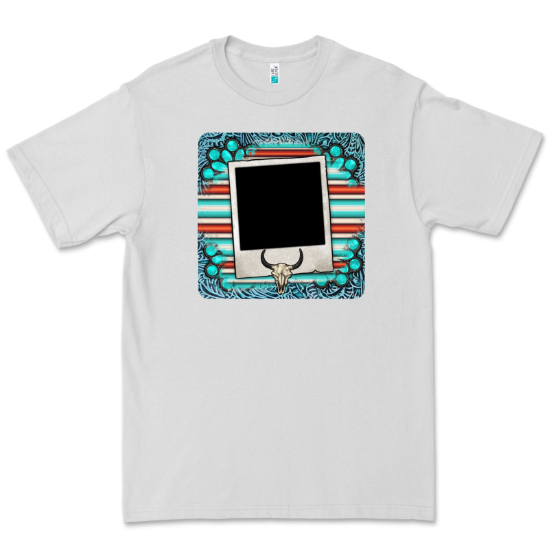 Gemstone Turquoise Serape Custom Photo Frame Coaster Premium Tee by BarkalooDesign | Teevron