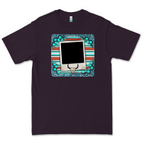 Plum gemstone turquoise serape custom photo frame coaster Premium Tee - BarkalooDesign