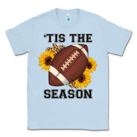Dusty Blue tis the season football sunflower Classic Tee - AdoDesignShop